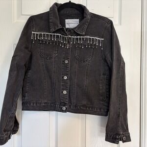 The Style Between Us Black Denim Jacket Women's‎ Med Cowgirl Y2K Festival